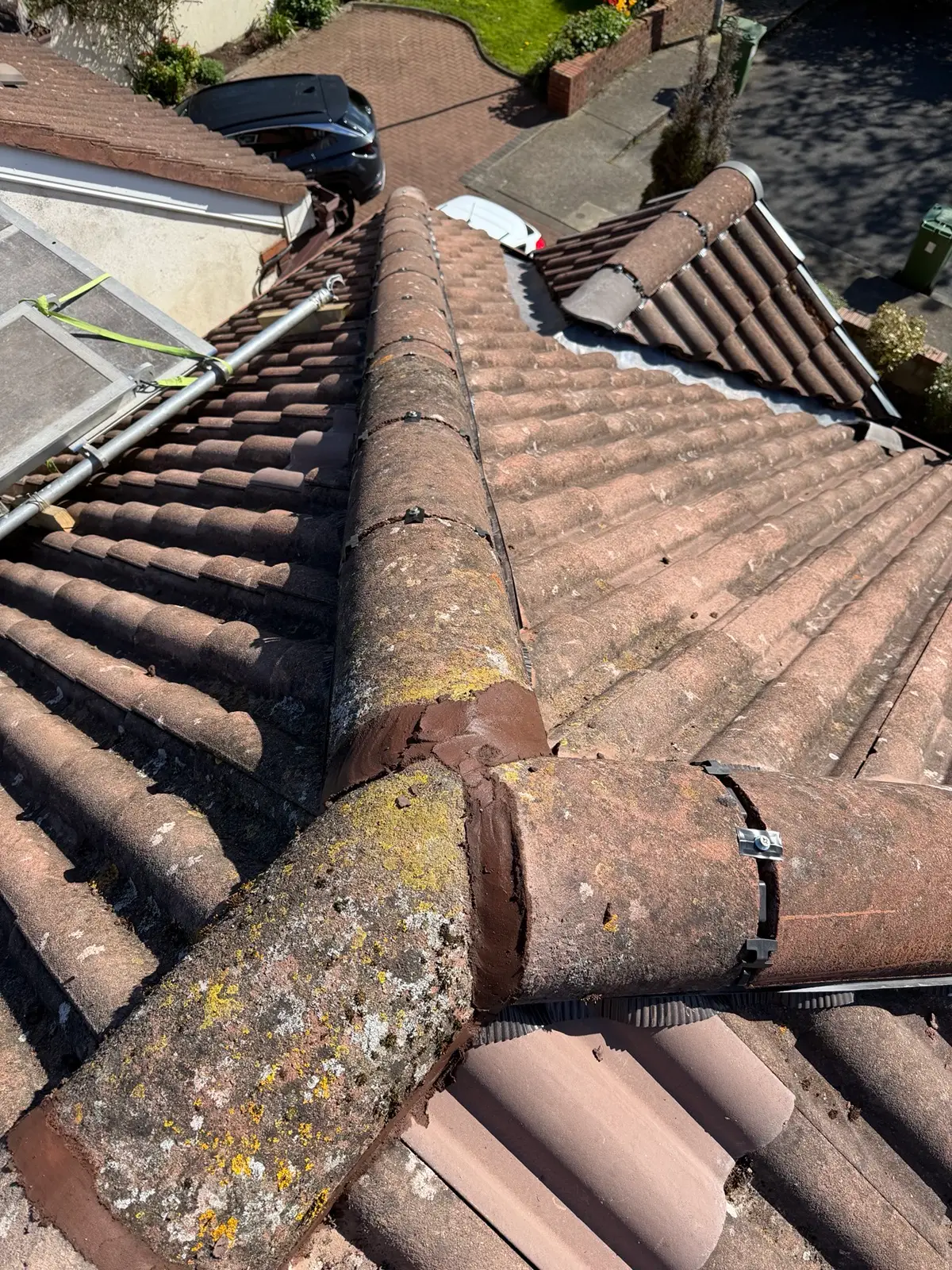 Ridge tile repairs by MJ roofing in lucan